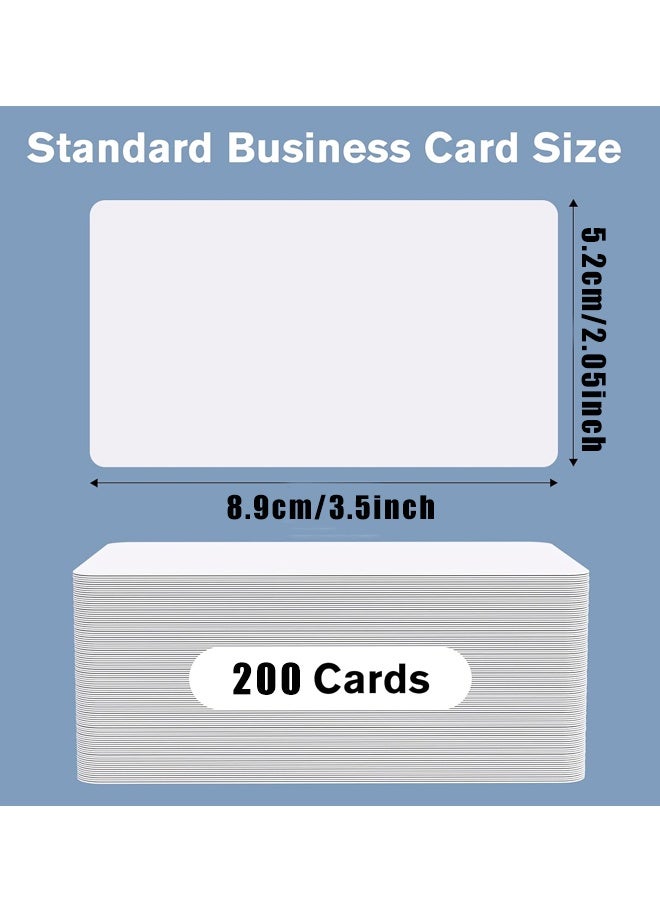 200Pcs Blank Business Cards, 3.5" x 2" White Cardstock, Words Message Notes paper Tags, Mini Craft Cardboard Festival gifts - Image 2